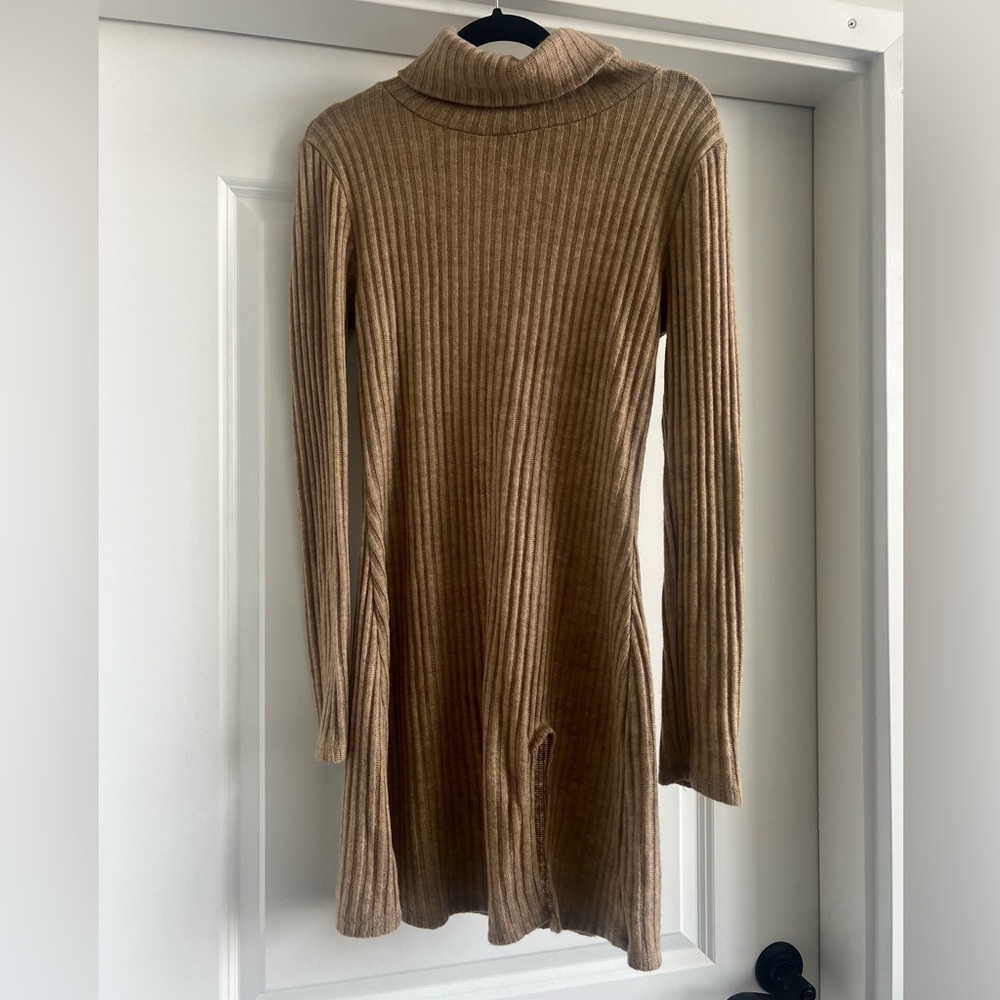 Camel/Tan Knit Sweater Dress